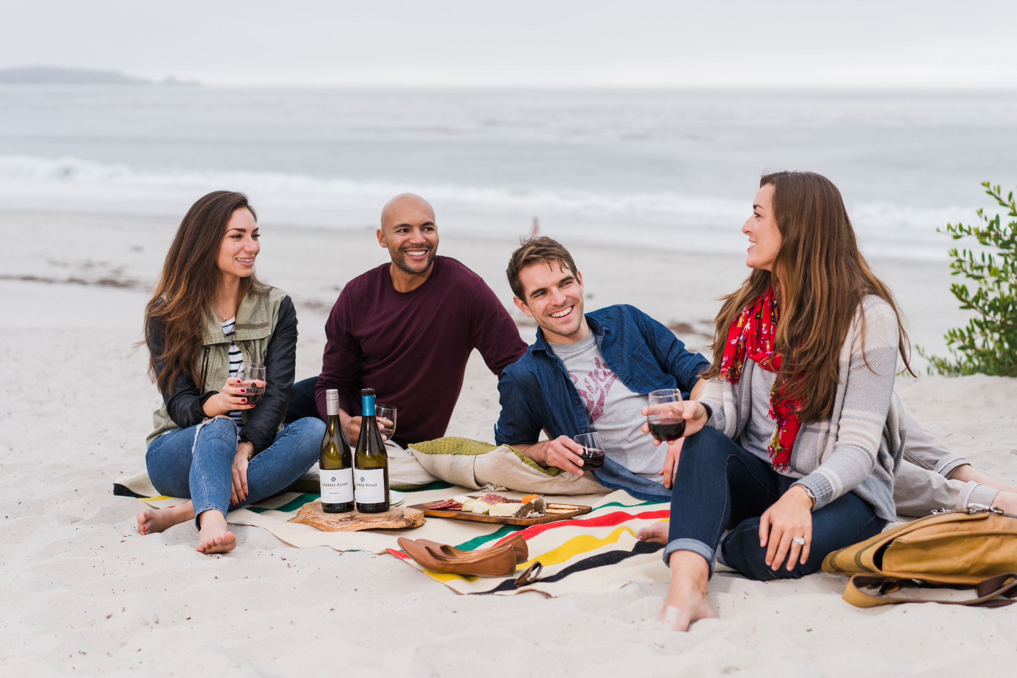 Beach picnic with friends